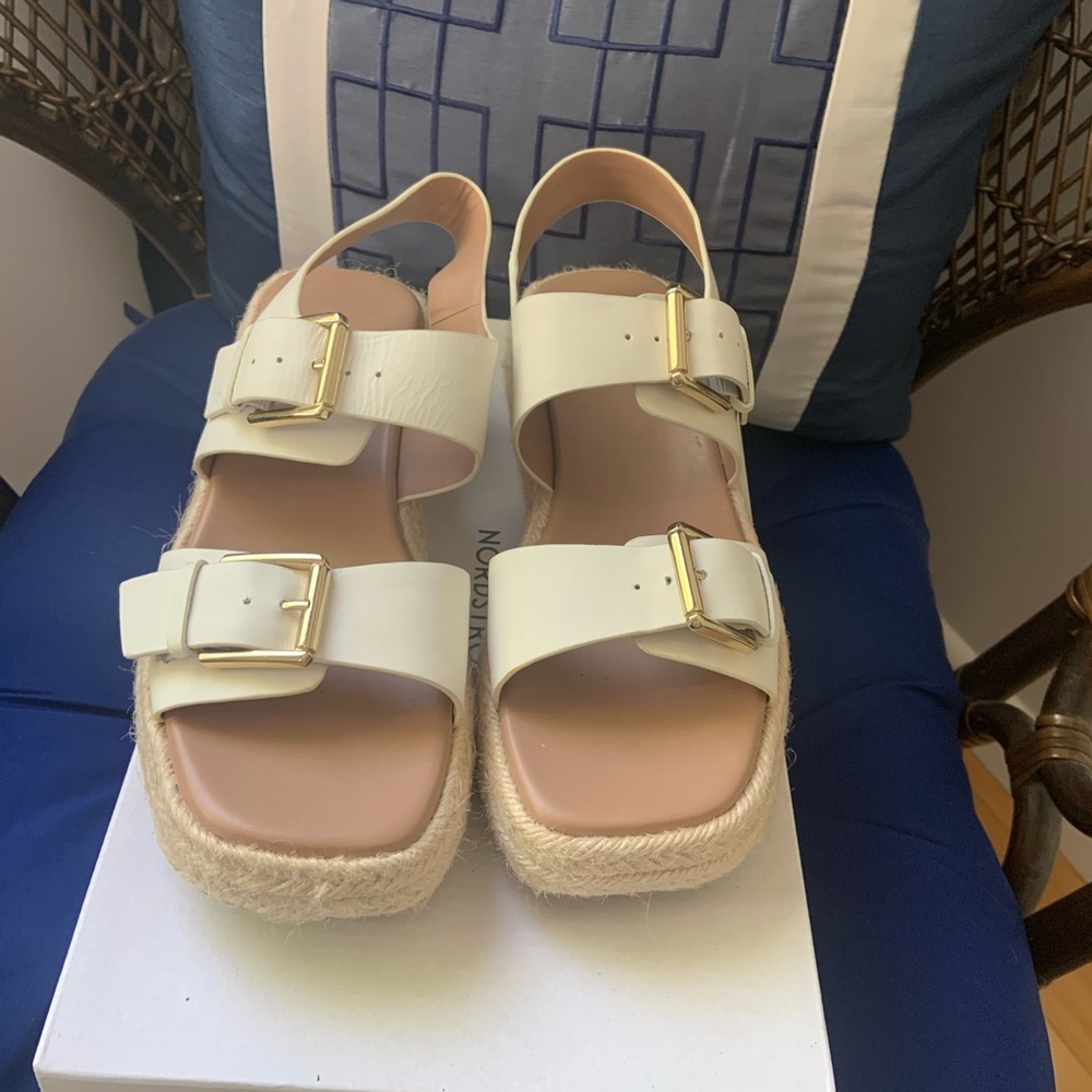 Nordstrom White Espadrille Shoes with Platform Sole
